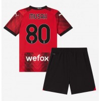Camisa de time de futebol AC Milan Yunus Musah #80 Replicas 1º Equipamento Infantil 2023-24 Manga Curta (+ Calças curtas)